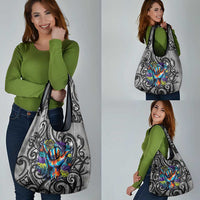 Chur Bro Shaka Sign Grocery Bag New Zealand Koru Colorful Graffiti Splash TS04 - Polynesian Pride