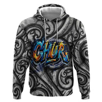 Chur Bro Shaka Sign Hoodie New Zealand Koru Colorful Graffiti Splash TS04 Pullover Hoodie Multicolor - Polynesian Pride