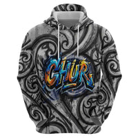 Chur Bro Shaka Sign Hoodie New Zealand Koru Colorful Graffiti Splash TS04 - Polynesian Pride