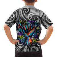 Chur Bro Shaka Sign Kid Hawaiian Shirt New Zealand Koru Colorful Graffiti Splash TS04 - Polynesian Pride