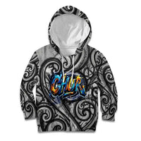 Chur Bro Shaka Sign Kid Hoodie New Zealand Koru Colorful Graffiti Splash TS04 Hoodie Multicolor - Polynesian Pride