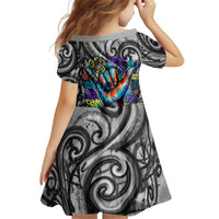 Chur Bro Shaka Sign Kid Short Sleeve Dress New Zealand Koru Colorful Graffiti Splash
