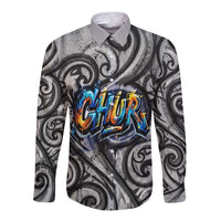 Chur Bro Shaka Sign Long Sleeve Button Shirt New Zealand Koru Colorful Graffiti Splash TS04 Unisex Multicolor - Polynesian Pride