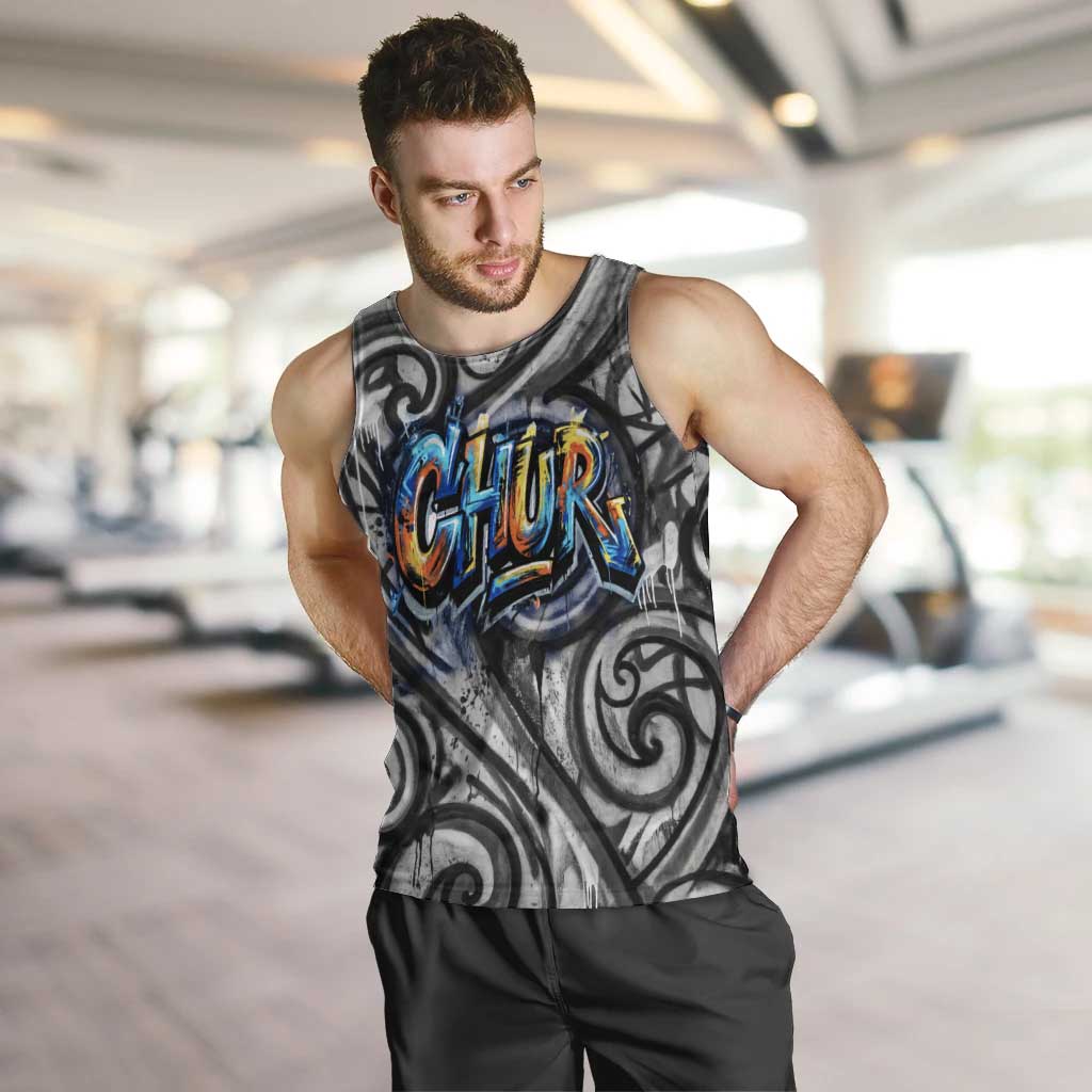Chur Bro Shaka Sign Men Tank Top New Zealand Koru Colorful Graffiti Splash TS04 Multicolor - Polynesian Pride