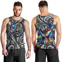 Chur Bro Shaka Sign Men Tank Top New Zealand Koru Colorful Graffiti Splash TS04 - Polynesian Pride