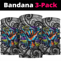 Chur Bro Shaka Sign Neck Gaiter New Zealand Koru Colorful Graffiti Splash TS04 package One Size: 25*50cm Multicolor - Polynesian Pride