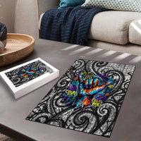 Chur Bro Shaka Sign Puzzle New Zealand Koru Colorful Graffiti Splash
