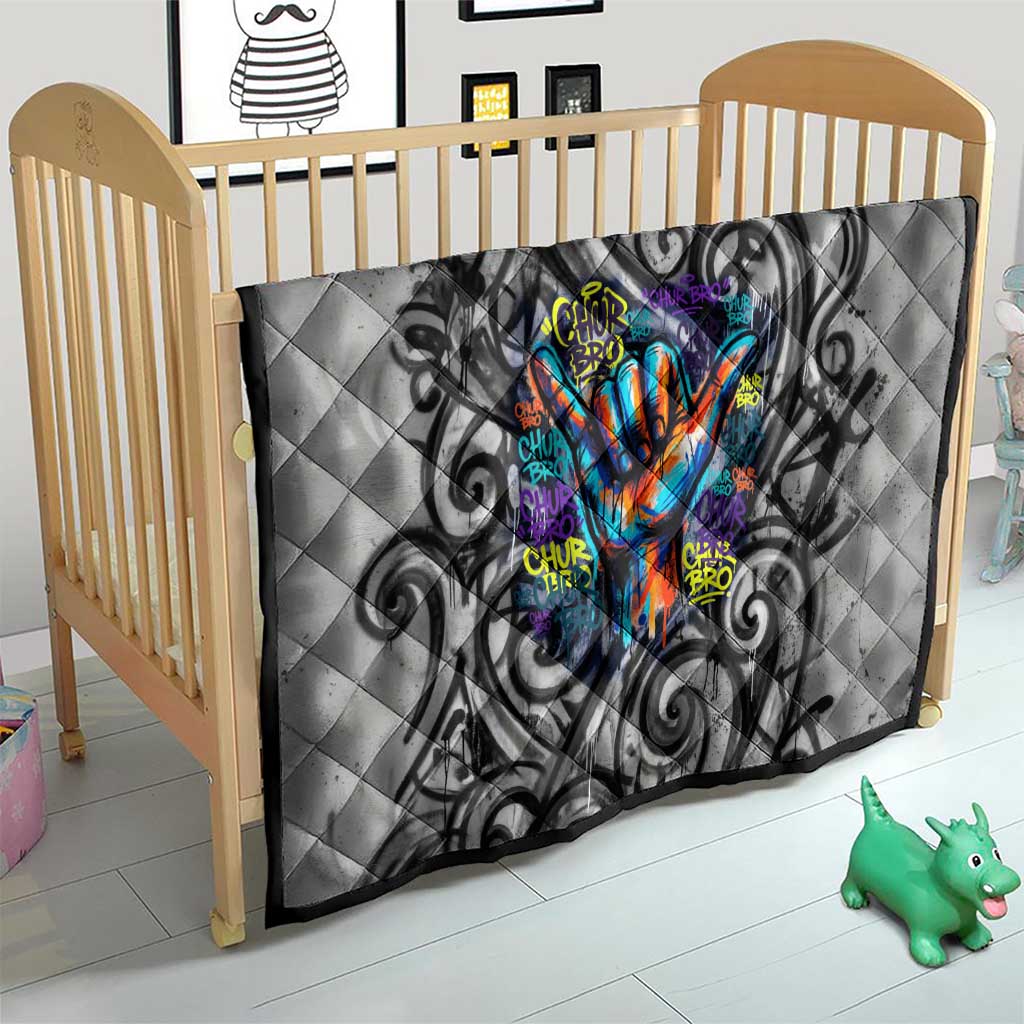 Chur Bro Shaka Sign Quilt New Zealand Koru Colorful Graffiti Splash TS04 - Polynesian Pride