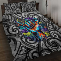 Chur Bro Shaka Sign Quilt Bed Set New Zealand Koru Colorful Graffiti Splash TS04 Multicolor - Polynesian Pride