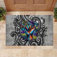 Chur Bro Shaka Sign Rubber Doormat New Zealand Koru Colorful Graffiti Splash TS04 Multicolor - Polynesian Pride