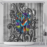 Chur Bro Shaka Sign Shower Curtain New Zealand Koru Colorful Graffiti Splash TS04 - Polynesian Pride