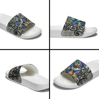 Chur Bro Shaka Sign Slide Sandals New Zealand Koru Colorful Graffiti Splash TS04 - Polynesian Pride