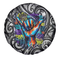 Chur Bro Shaka Sign Spare Tire Cover New Zealand Koru Colorful Graffiti Splash TS04 - Polynesian Pride