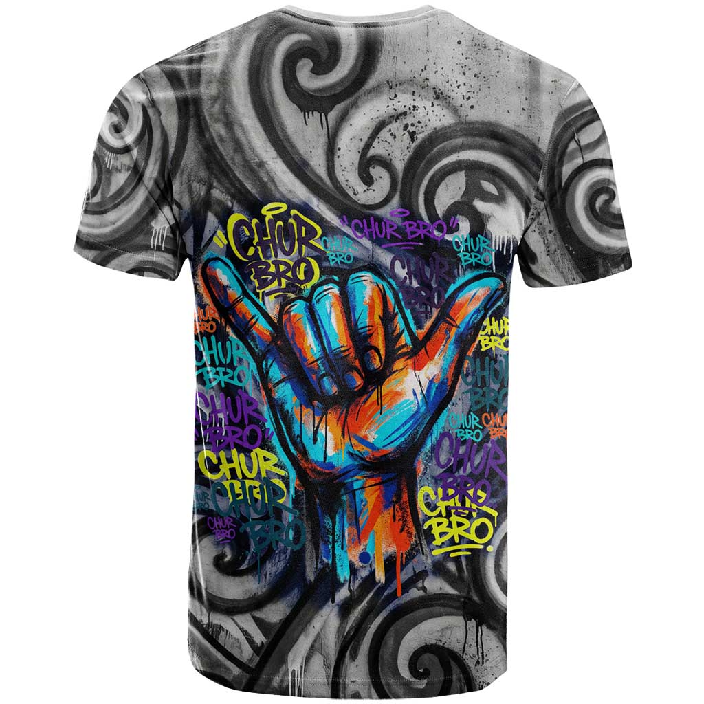 Chur Bro Shaka Sign T Shirt New Zealand Koru Colorful Graffiti Splash TS04 - Polynesian Pride