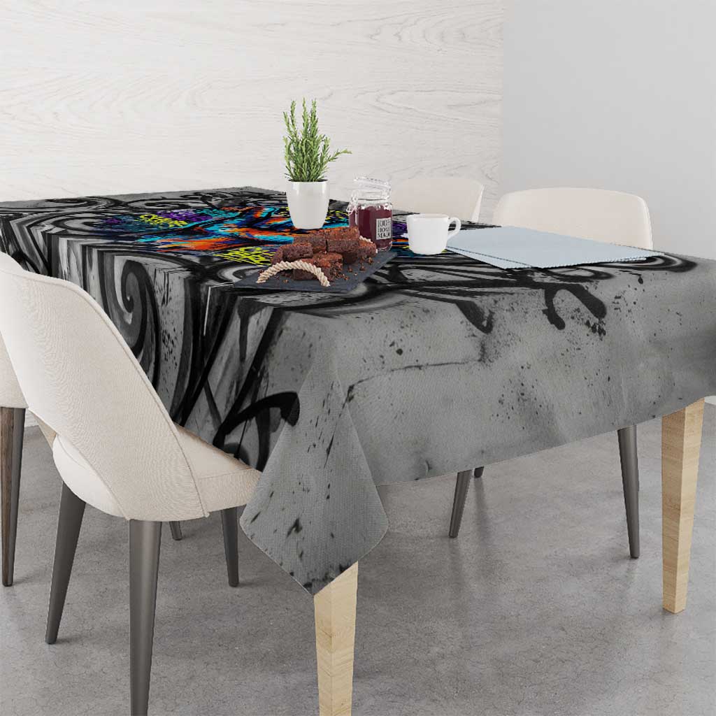 Chur Bro Shaka Sign Tablecloth New Zealand Koru Colorful Graffiti Splash TS04 - Polynesian Pride