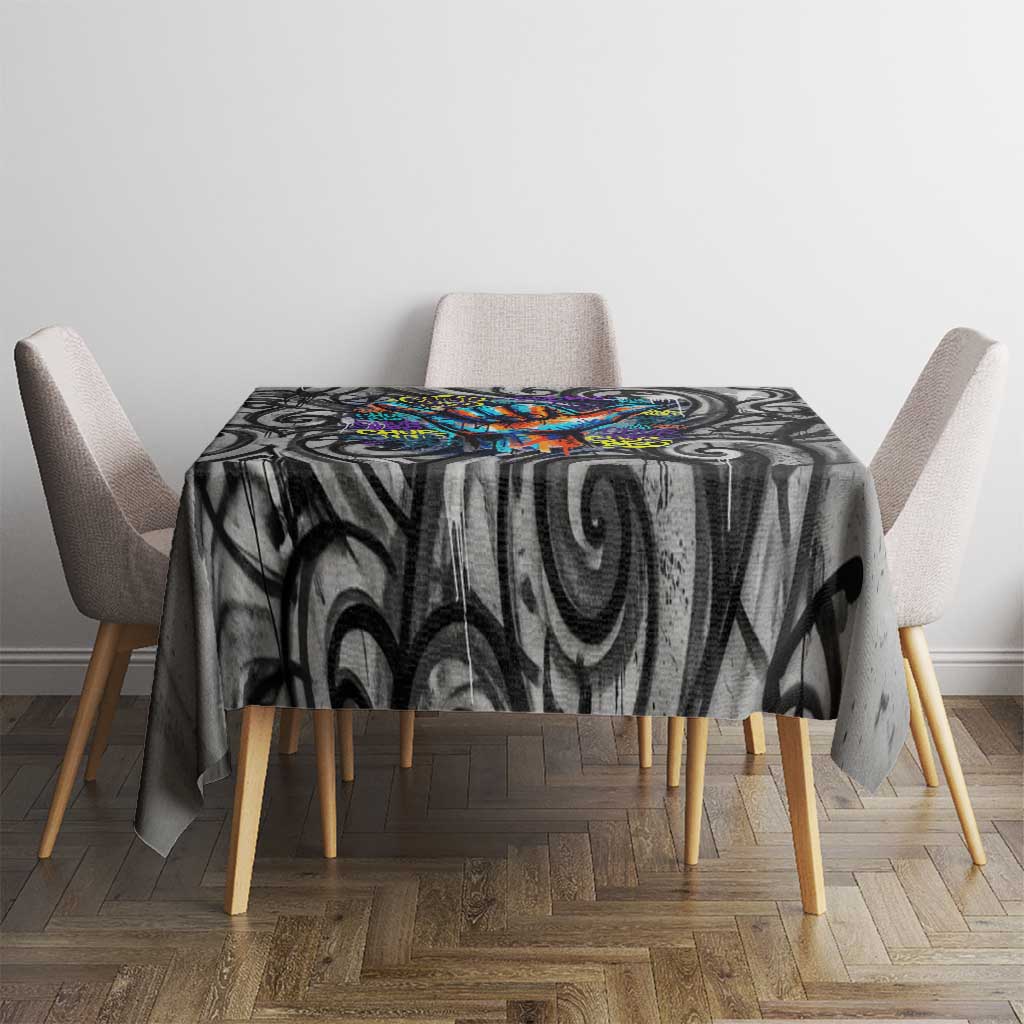 Chur Bro Shaka Sign Tablecloth New Zealand Koru Colorful Graffiti Splash TS04 - Polynesian Pride