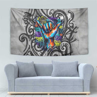 Chur Bro Shaka Sign Tapestry New Zealand Koru Colorful Graffiti Splash TS04 - Polynesian Pride
