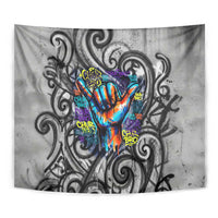 Chur Bro Shaka Sign Tapestry New Zealand Koru Colorful Graffiti Splash TS04 - Polynesian Pride