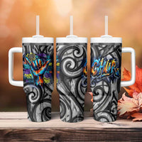 Chur Bro Shaka Sign Tumbler With Handle New Zealand Koru Colorful Graffiti Splash TS04 - Polynesian Pride