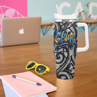 Chur Bro Shaka Sign Tumbler With Handle New Zealand Koru Colorful Graffiti Splash TS04 - Polynesian Pride