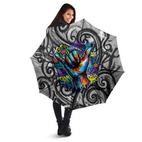 Chur Bro Shaka Sign Umbrella New Zealand Koru Colorful Graffiti Splash