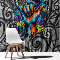 Chur Bro Shaka Sign Window Curtain New Zealand Koru Colorful Graffiti Splash TS04 - Polynesian Pride