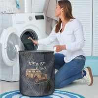 New Zealand She’ll Be Right Laundry Basket NZ Slang No. 8 Wire Map Pattern