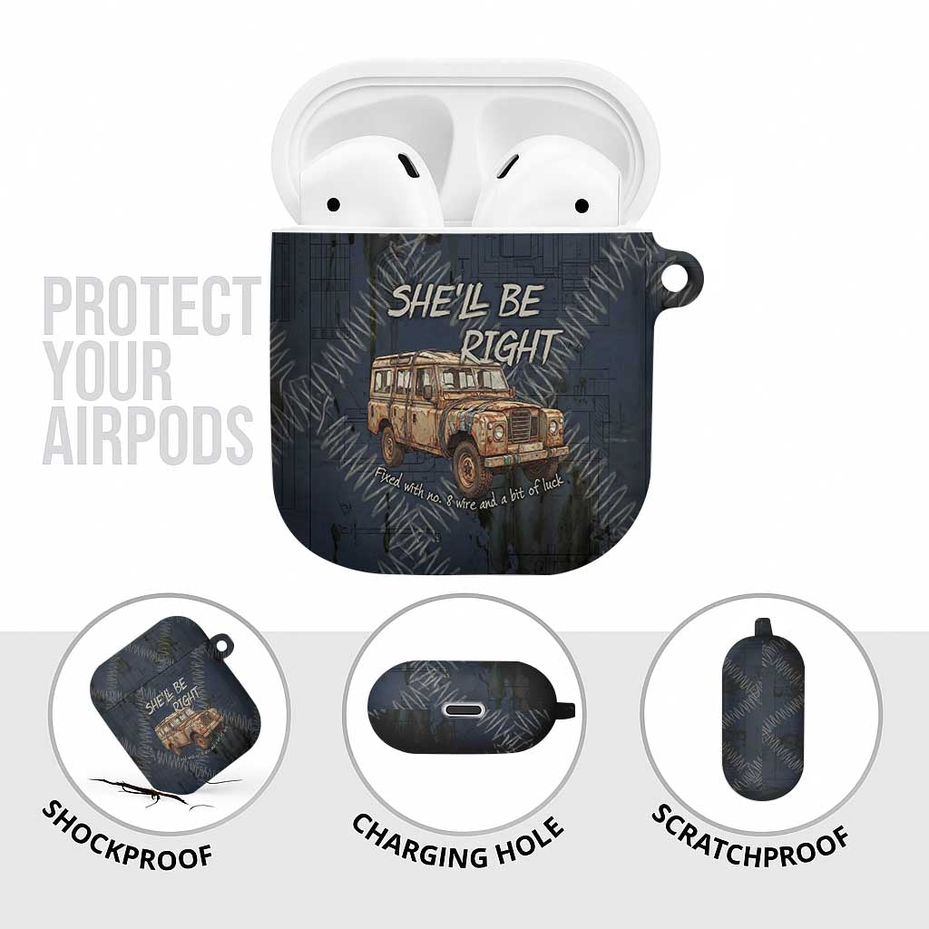 New Zealand She’ll Be Right AirPods Case NZ Slang No. 8 Wire Map Pattern TS04 - Polynesian Pride