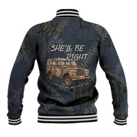 New Zealand She’ll Be Right Baseball Jacket NZ Slang No. 8 Wire Map Pattern TS04 - Polynesian Pride