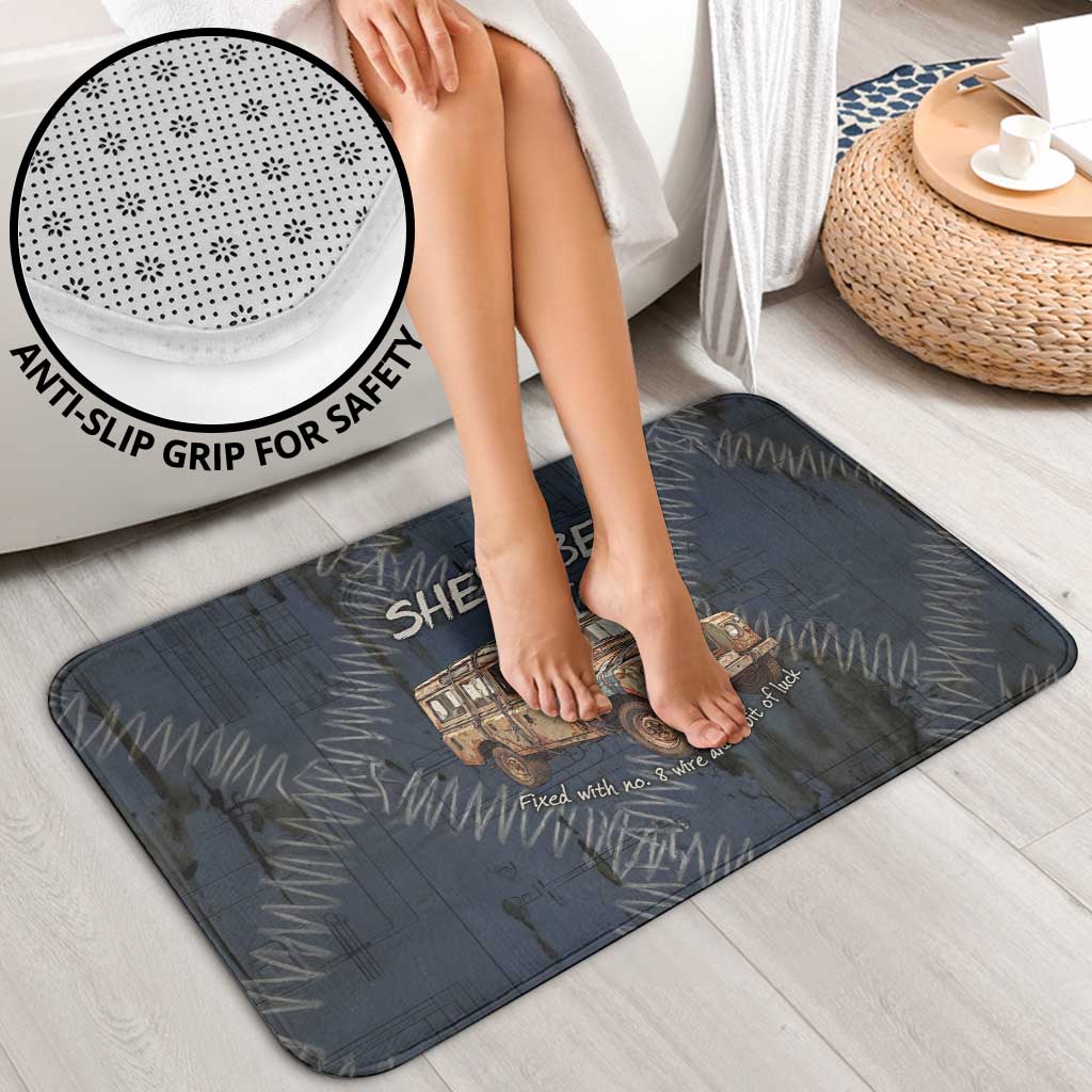 New Zealand She’ll Be Right Bathroom Set NZ Slang No. 8 Wire Map Pattern TS04 - Polynesian Pride