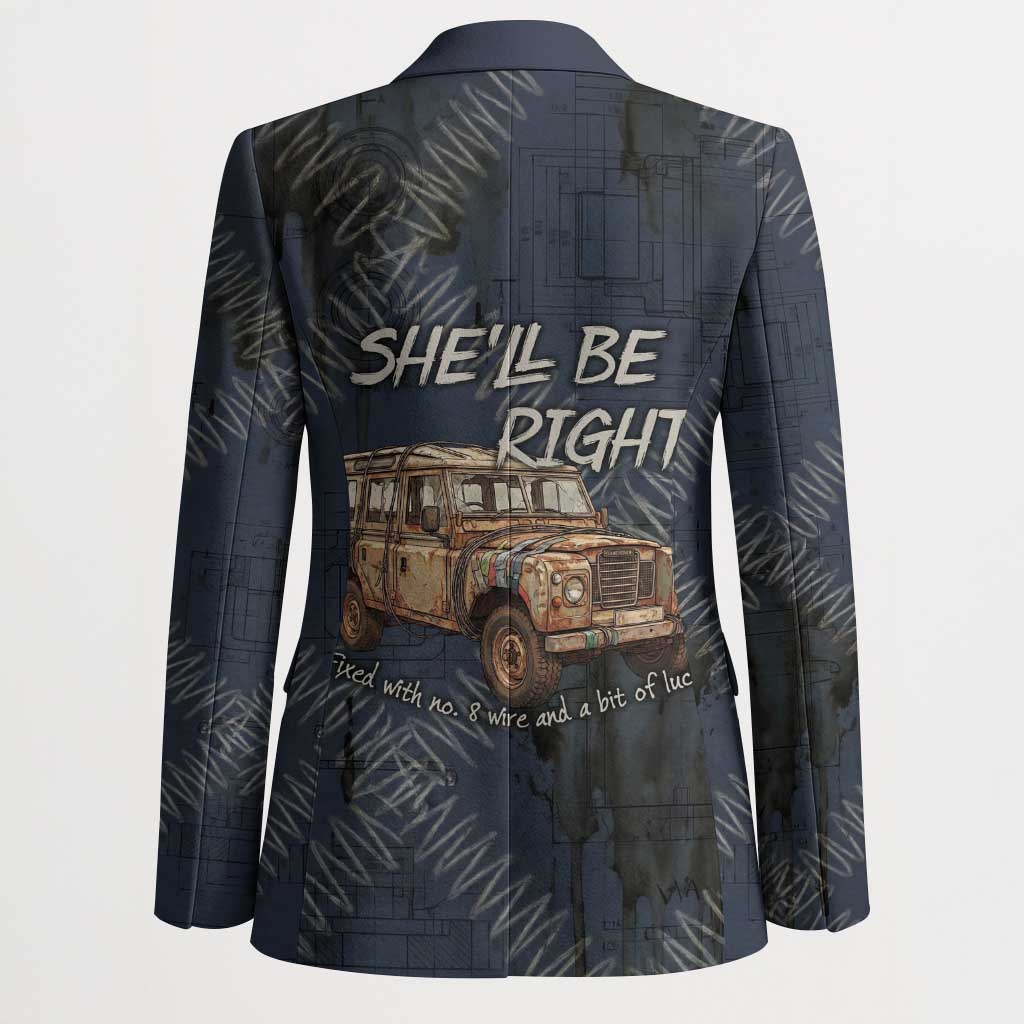 New Zealand She’ll Be Right Blazer NZ Slang No. 8 Wire Map Pattern TS04 - Polynesian Pride