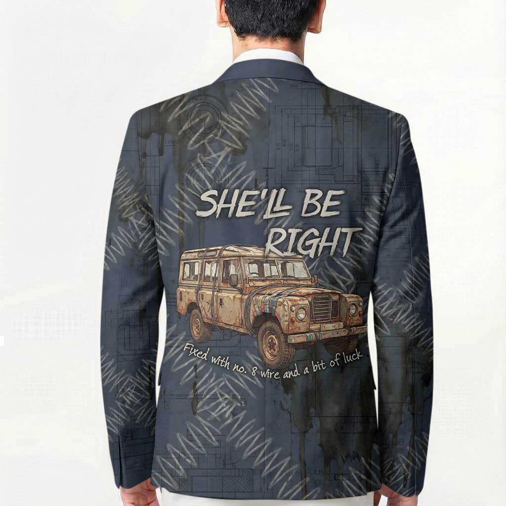 New Zealand She’ll Be Right Blazer NZ Slang No. 8 Wire Map Pattern TS04 - Polynesian Pride