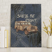 New Zealand She’ll Be Right Canvas Wall Art NZ Slang No. 8 Wire Map Pattern TS04 Without Frame Navy Slate - Polynesian Pride