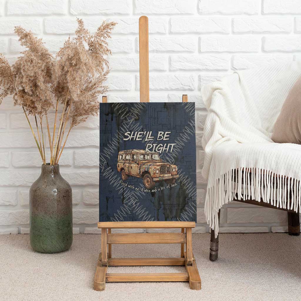 New Zealand She’ll Be Right Canvas Wall Art NZ Slang No. 8 Wire Map Pattern TS04 - Polynesian Pride