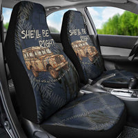 New Zealand She’ll Be Right Car Seat Cover NZ Slang No. 8 Wire Map Pattern TS04 - Polynesian Pride