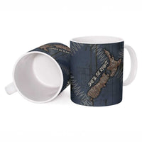New Zealand She’ll Be Right Ceramic Mug NZ Slang No. 8 Wire Map Pattern TS04 - Polynesian Pride