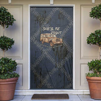 New Zealand She’ll Be Right Door Cover NZ Slang No. 8 Wire Map Pattern TS04 Navy Slate - Polynesian Pride