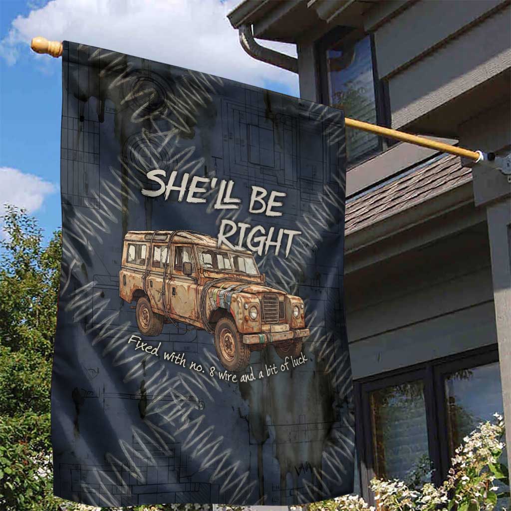 New Zealand She’ll Be Right Garden Flag NZ Slang No. 8 Wire Map Pattern TS04 - Polynesian Pride