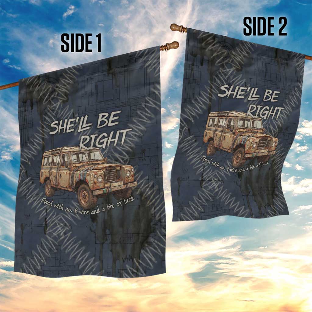 New Zealand She’ll Be Right Garden Flag NZ Slang No. 8 Wire Map Pattern TS04 - Polynesian Pride