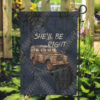 New Zealand She’ll Be Right Garden Flag NZ Slang No. 8 Wire Map Pattern TS04 Garden Flag Navy Slate - Polynesian Pride