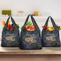 New Zealand She’ll Be Right Grocery Bag NZ Slang No. 8 Wire Map Pattern TS04 3-pack One Size Navy Slate - Polynesian Pride