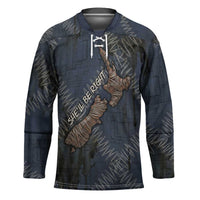 New Zealand She’ll Be Right Hockey Jersey NZ Slang No. 8 Wire Map Pattern