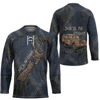 New Zealand She’ll Be Right Hockey Jersey NZ Slang No. 8 Wire Map Pattern