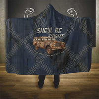 New Zealand She’ll Be Right Hooded Blanket NZ Slang No. 8 Wire Map Pattern TS04 - Polynesian Pride