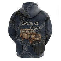 New Zealand She’ll Be Right Hoodie NZ Slang No. 8 Wire Map Pattern