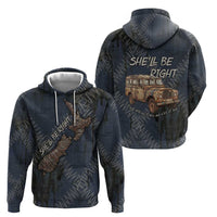 New Zealand She’ll Be Right Hoodie NZ Slang No. 8 Wire Map Pattern