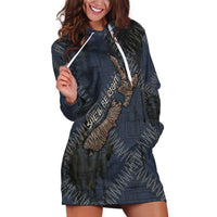 New Zealand She’ll Be Right Hoodie Dress NZ Slang No. 8 Wire Map Pattern