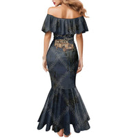 New Zealand She’ll Be Right Mermaid Dress NZ Slang No. 8 Wire Map Pattern TS04 - Polynesian Pride