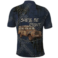 New Zealand She’ll Be Right Polo Shirt NZ Slang No. 8 Wire Map Pattern TS04 - Polynesian Pride