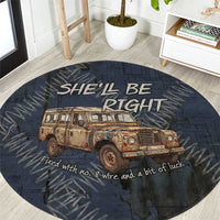New Zealand She’ll Be Right Round Carpet NZ Slang No. 8 Wire Map Pattern